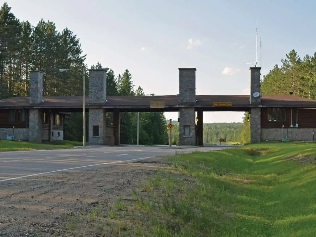 A views of Algonquin Park East Gate leaving the part towards Whitney, Ontario