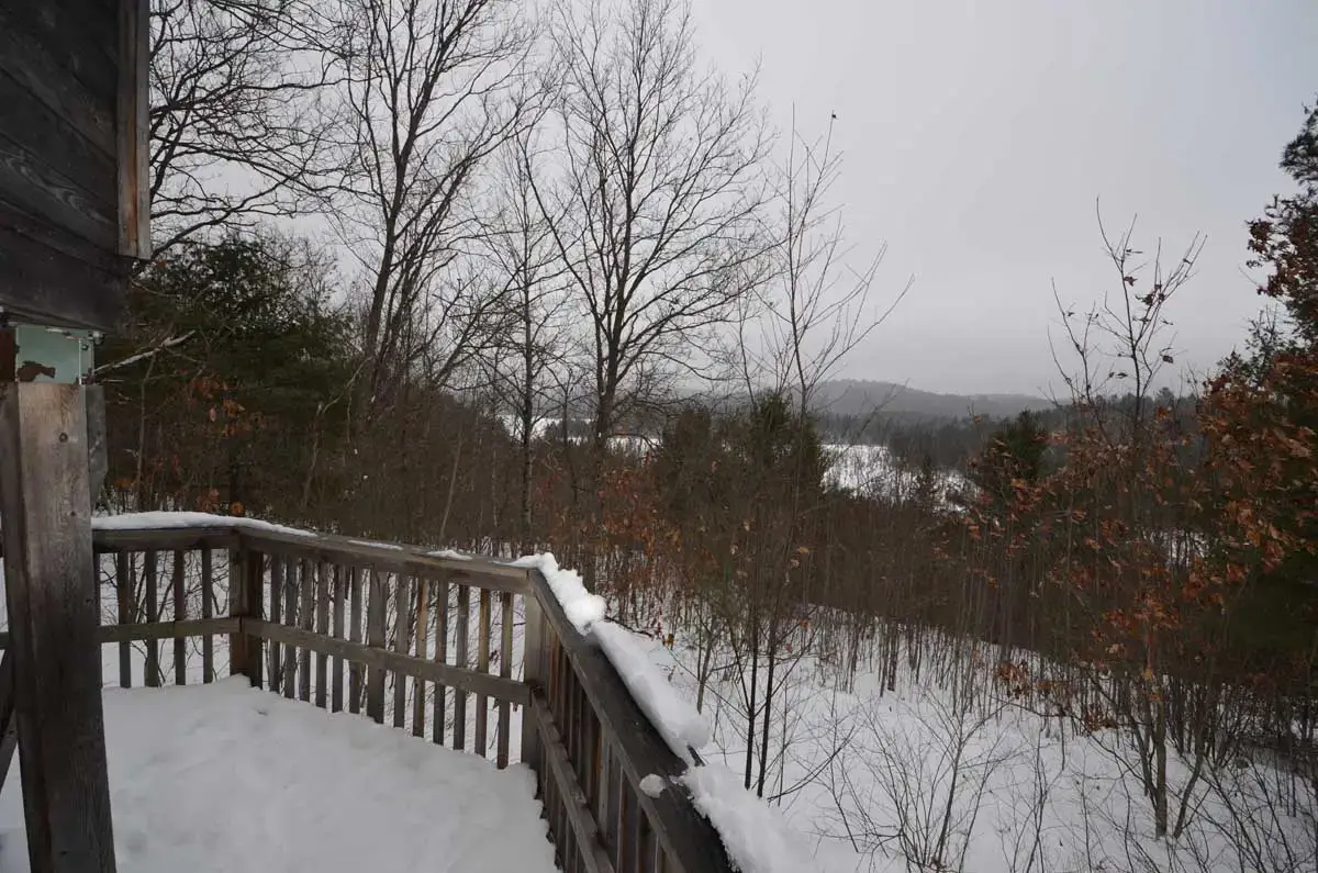 Fire Tower Trail at Algonquin Park Visitor Centre showing the view from the tower
